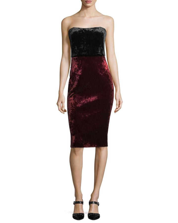 Rumor Strapless Bonded Velvet Cocktail