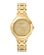 Laguna City 40mm Round Gold Ip Day/date Watch With Bracelet