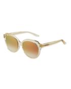 Marvalette Mirrored Butterfly Sunglasses, Champagne/cherry