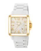Stella Ceramic Yellow Gold Ip Watch, White