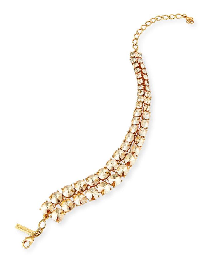 Tendril Double-row Crystal Choker Necklace