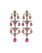 Champagne Diamond & Composite Ruby Chandelier Earrings