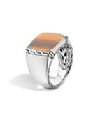 Silver Signet Ring With Tigers Eye,