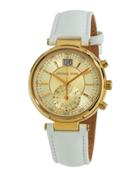 39mm Champagne Chronograph Watch, White
