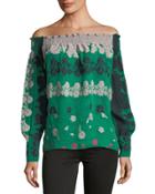 Daisy Embroidered Off-the-shoulder Top