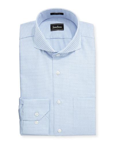 Classic-fit Regular-finish Check-print Dress Shirt,