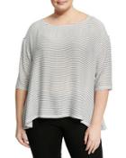 Finian Striped Top, Navy,