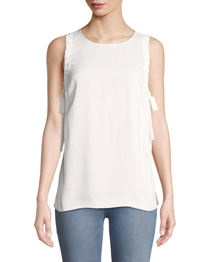 Sleeveless Ruffle Tank With Ties