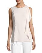 Lightweight Satin-back Crepe Top