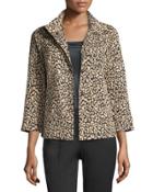 Vanna Leopard-print Jacket, Black/multi