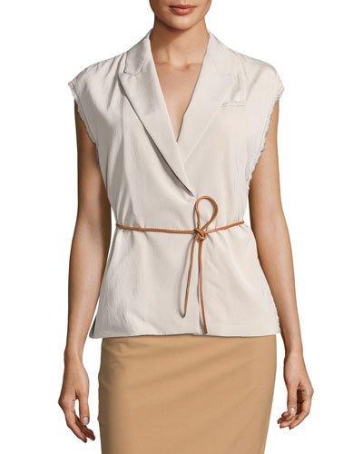 Monili Bead-trim Crepe De Chine Vest,