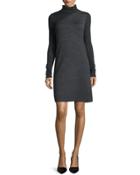 Tajello Patterned Knit Long-sleeve Turtleneck Dress