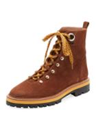 Flat Suede Lace-up Hiker Boot