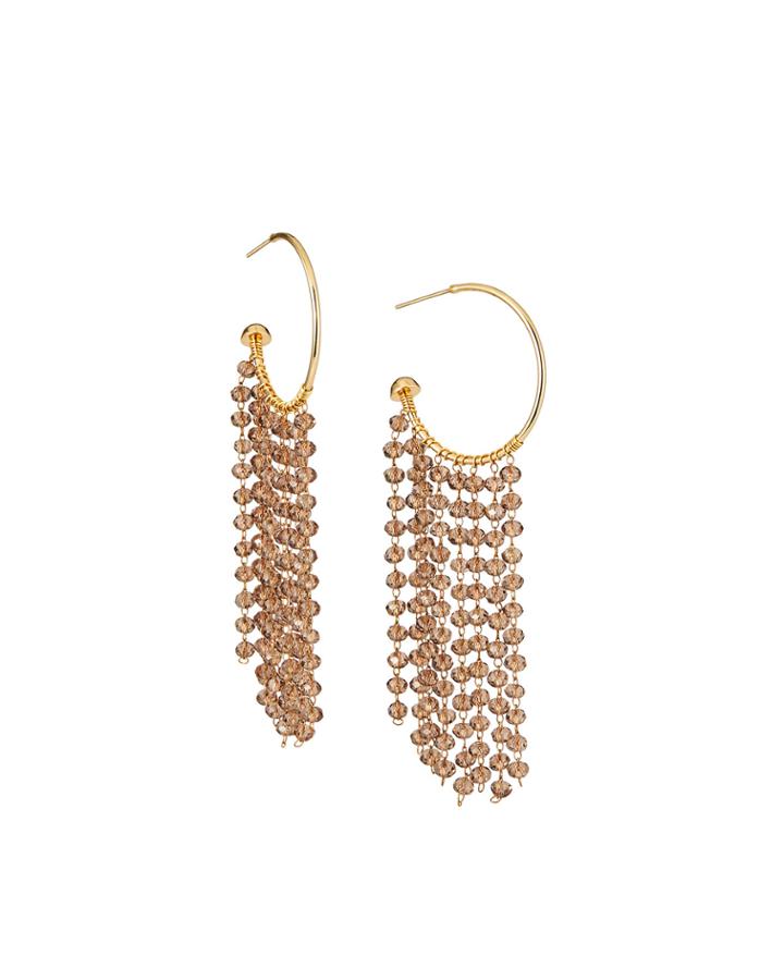 Tassel Hoop Earrings, Gold