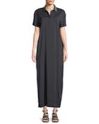 Monili-beaded Silk Maxi T-shirt Dress