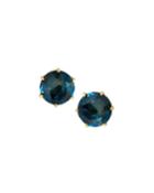 18k Rock Candy Medium Round Stud Earrings In London Blue Topaz