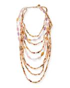 Beaded Quartz, Amethyst & Citrine Multi-strand Necklace