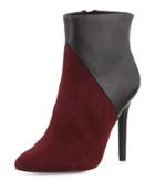 Pine Colorblock Suede-combo Bootie, Burgundy