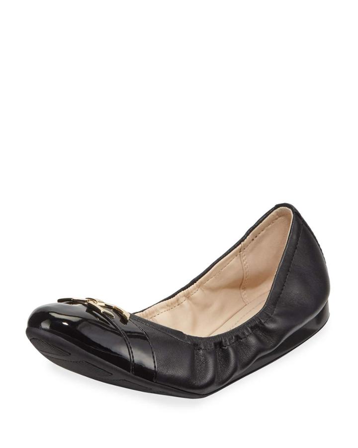 Terrin Leather Ballet Flats, Black