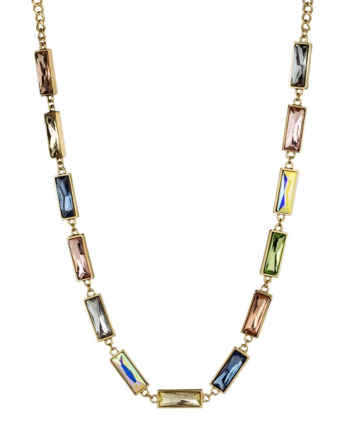 Large Baguette Necklace, Pastel
