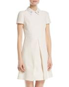Studded-collar A-line Dress