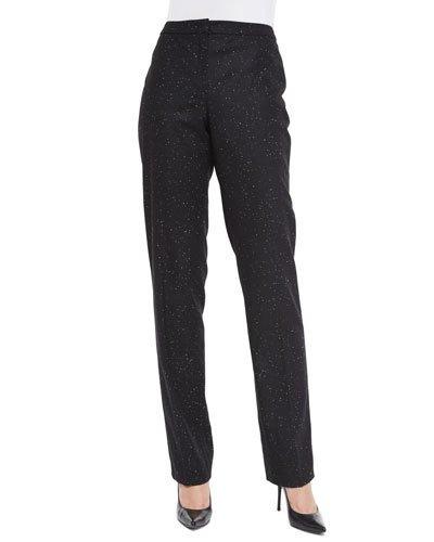 Snowflake Classic Straight-leg Pants, Black