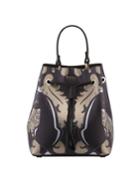 Stacy Small Cat-print Leather Bucket Bag