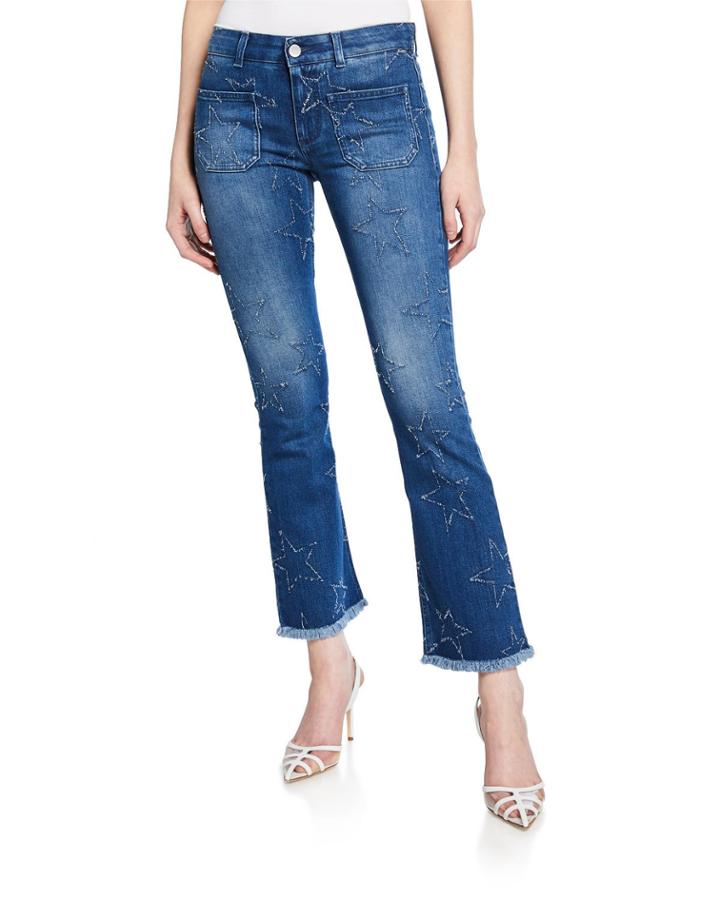 The Skinny Frayed Star Cropped Jeans