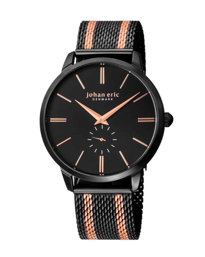 Men's Kolding Watch W/ Mesh Strap, Black/rose Golden