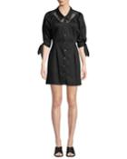 Button-down Sateen Lace Mini
