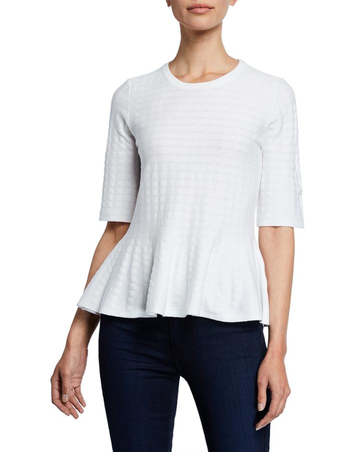 Novelty Stitch Peplum Top