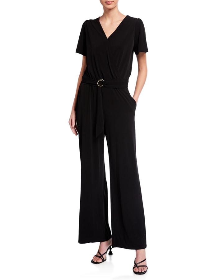 Wide-leg Faux-wrap Jumpsuit