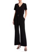 Wide-leg Faux-wrap Jumpsuit