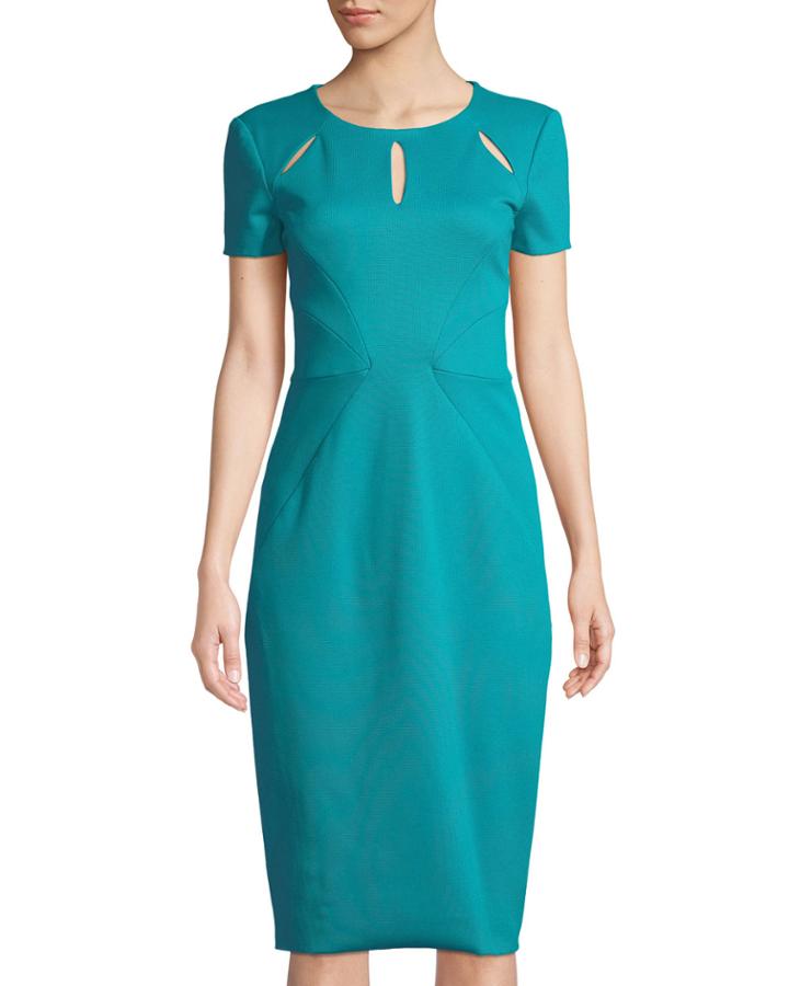 Slash-detail Fitted Cocktail Dress
