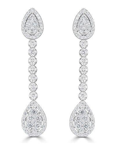 14k Pear-shaped Diamond Dangle Earrings