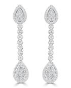 14k Pear-shaped Diamond Dangle Earrings
