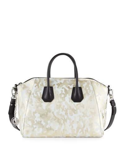 Willow 3 Camouflage-print Leather Tote Bag, Gold Camo