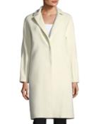 Notched-collar Button-front Wool