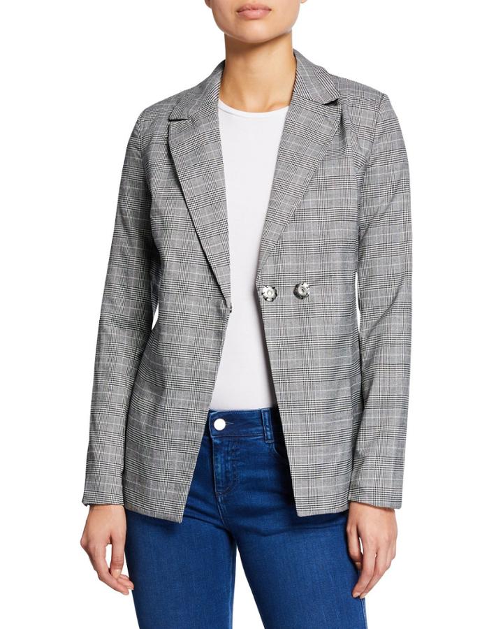 Double-breasted Plaid Jacket