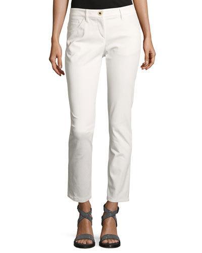Five-pocket Skinny Jeans, Off White