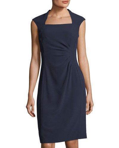 Side-ruched Crepe Dress