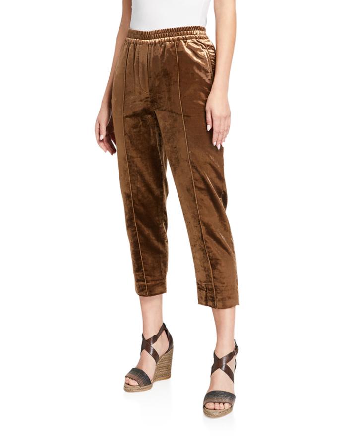 Cropped Velvet Trousers