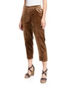 Cropped Velvet Trousers