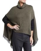 Paillette Cashmere-silk Turtleneck Poncho