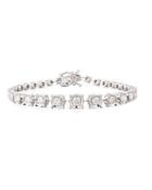 14k White Gold Colorless Illusion-set Diamond Bracelet