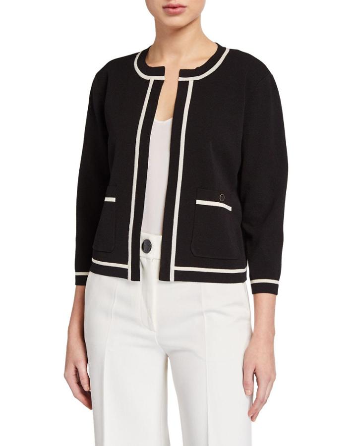 Tipped Cropped Cardigan