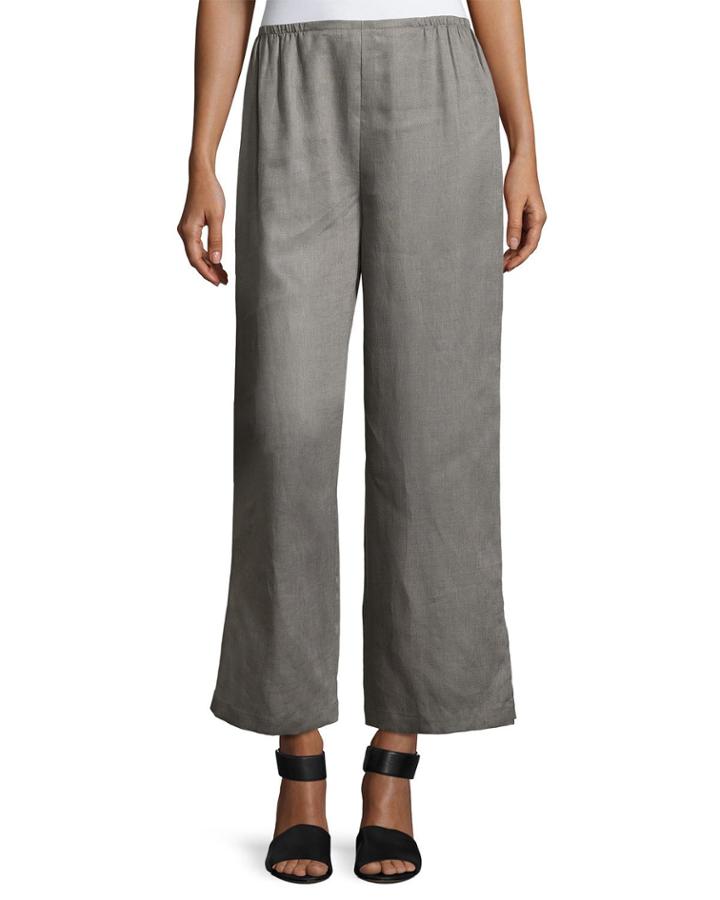Petite Tissue Linen Wide-leg Pants