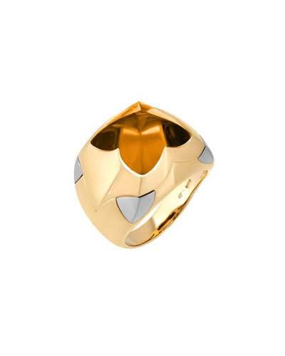18k Two-tone Citrine Pyramid Ring,