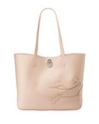 Shop-it Medium Leather Shoulder Tote Bag