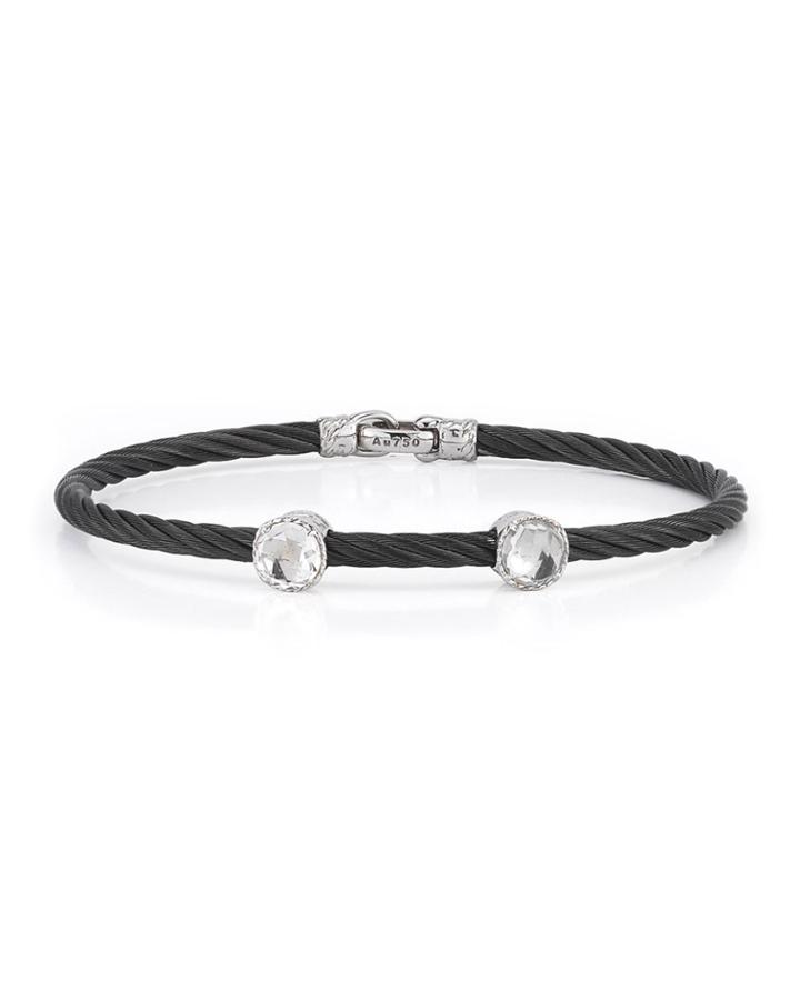 Alor Double Topaz Station Cable Bracelet, Black, Women's,